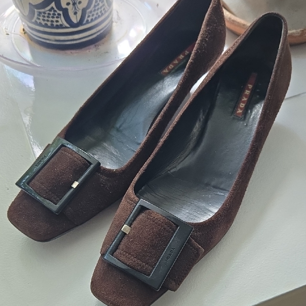 Prada Kitten Heels with Bakelite Buckle